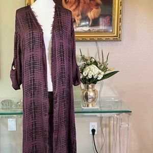 Italian Brand Bazaar Silk Aubergine (eggplant color) Duster – OS
